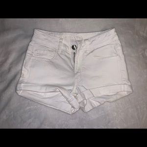 American Eagle white denim shorts